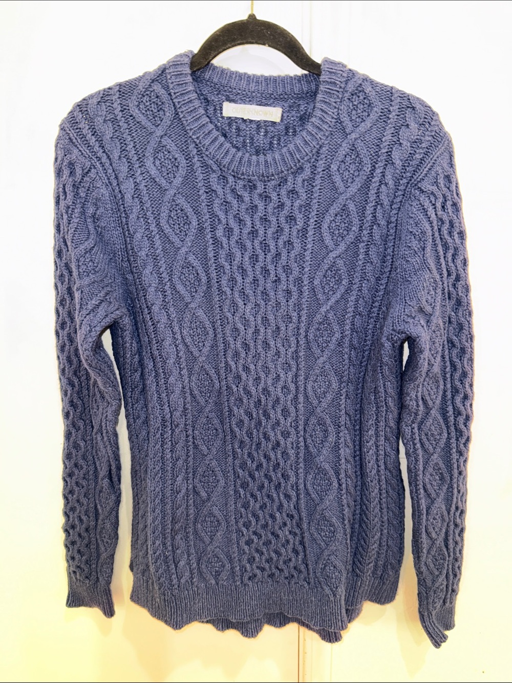 Outerknown Men’s Cable Crewneck Sweater - Indigo Blue
